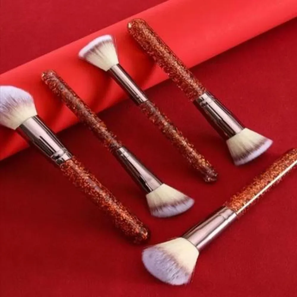 Red Glitter Handle 23pc Pro Makeup Brush Set